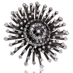 Gold Astra Ring with Diamonds in Blackened 18k White Gold by Alex Soldier