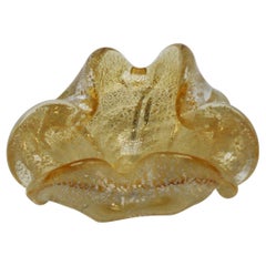 Gold Aventurine Murano Glass Bowl, circa 1965 Gold Aventurine Murano Glass Bowl, circa 1965