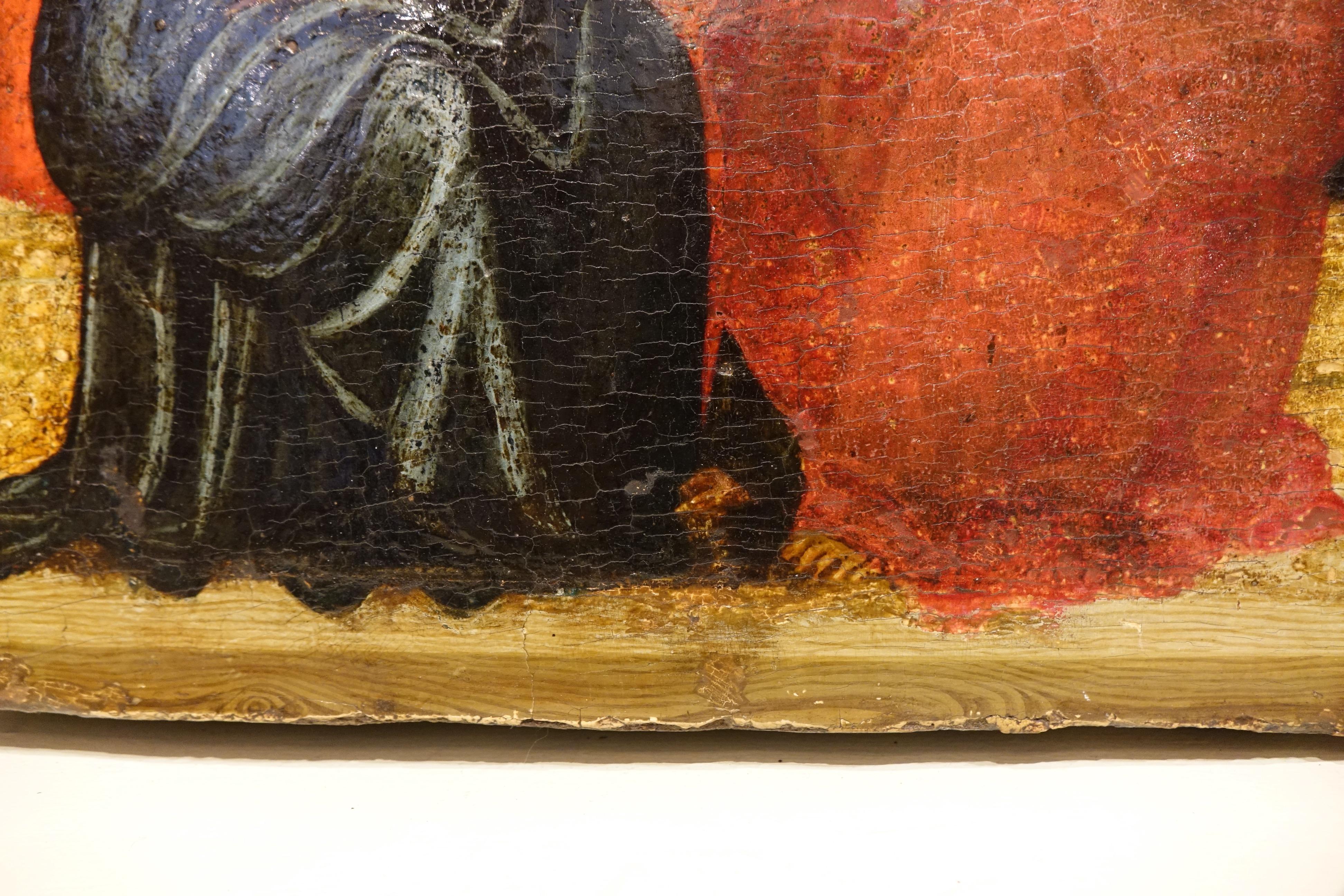 Gold Background, Coronation of the Virgin. 14th century In Good Condition For Sale In PARIS, FR