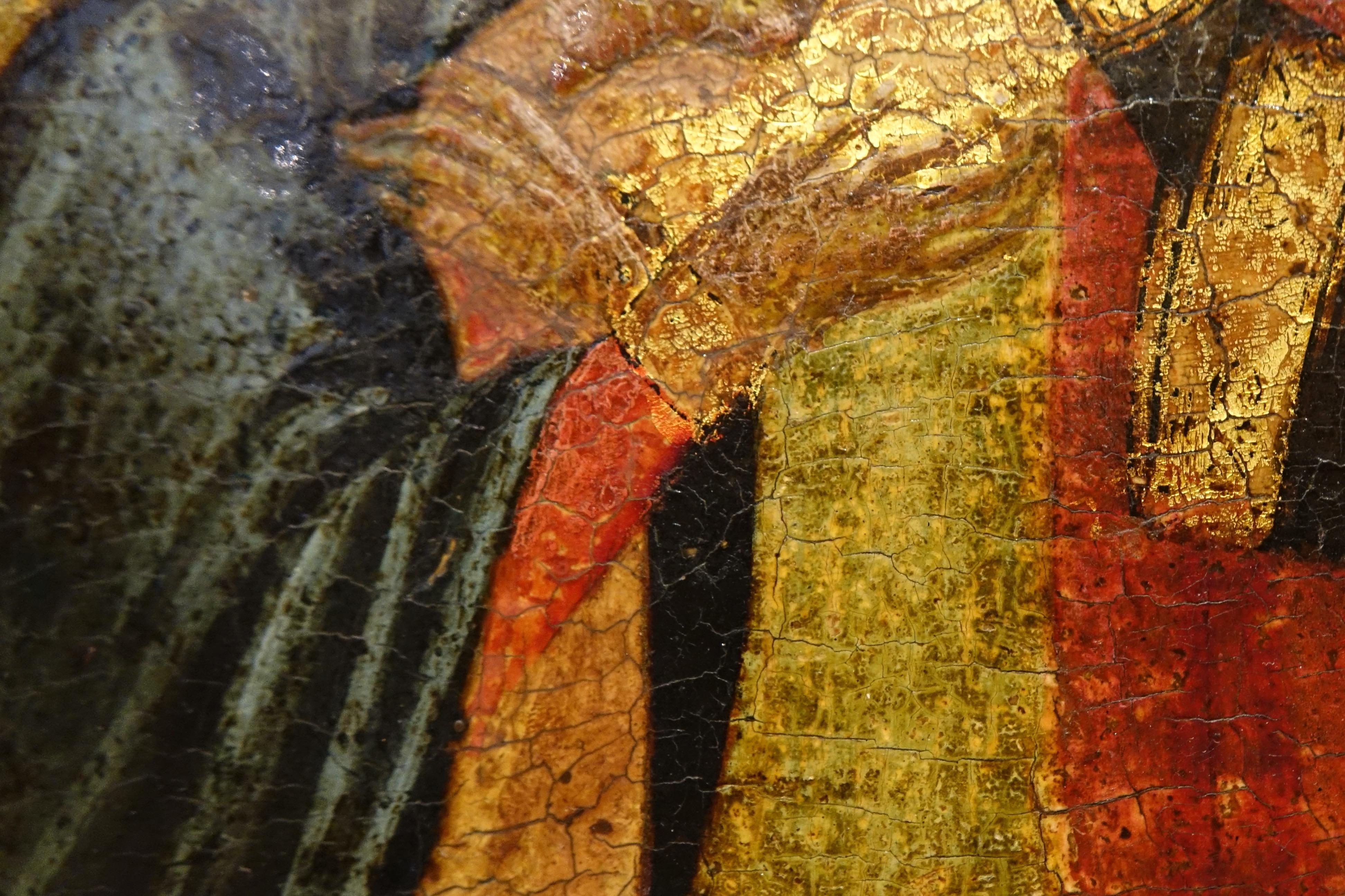 Canvas Gold Background, Coronation of the Virgin. 14th century For Sale