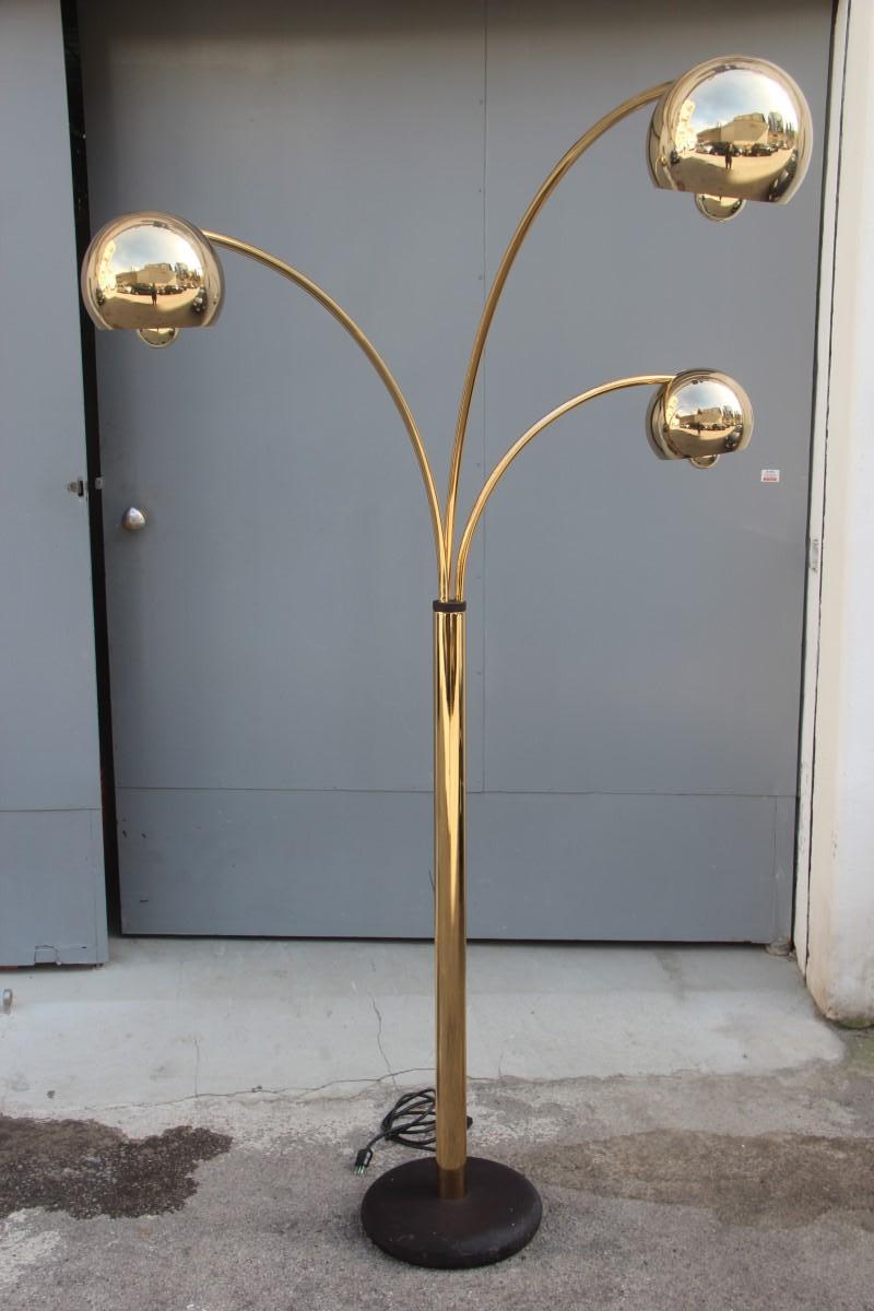 Gold Balls Goffredo Reggiani Directional Floor Lamp Brass Italian Design, 1970s 3