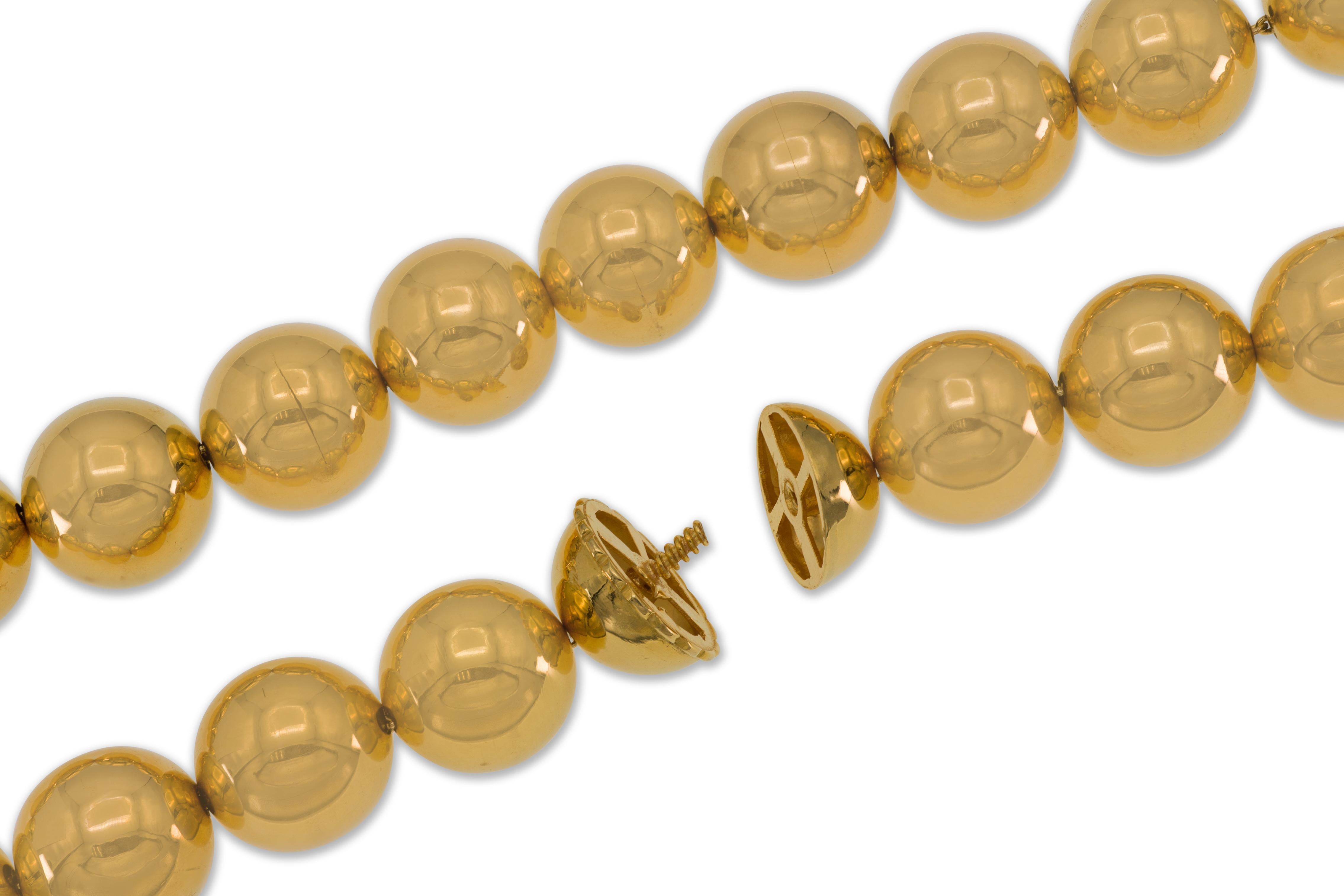 Women's Gold Balls Necklace For Sale