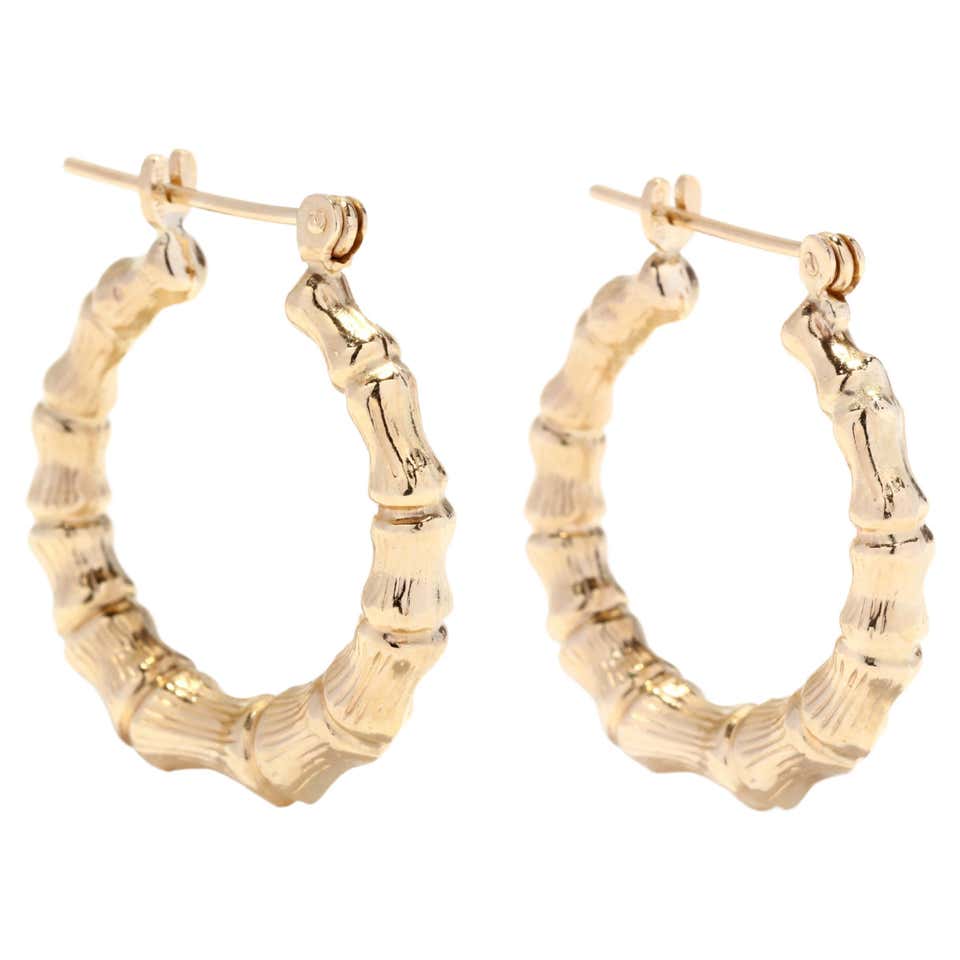 Italian 18 Karat Gold Woven Hoop Earrings at 1stDibs
