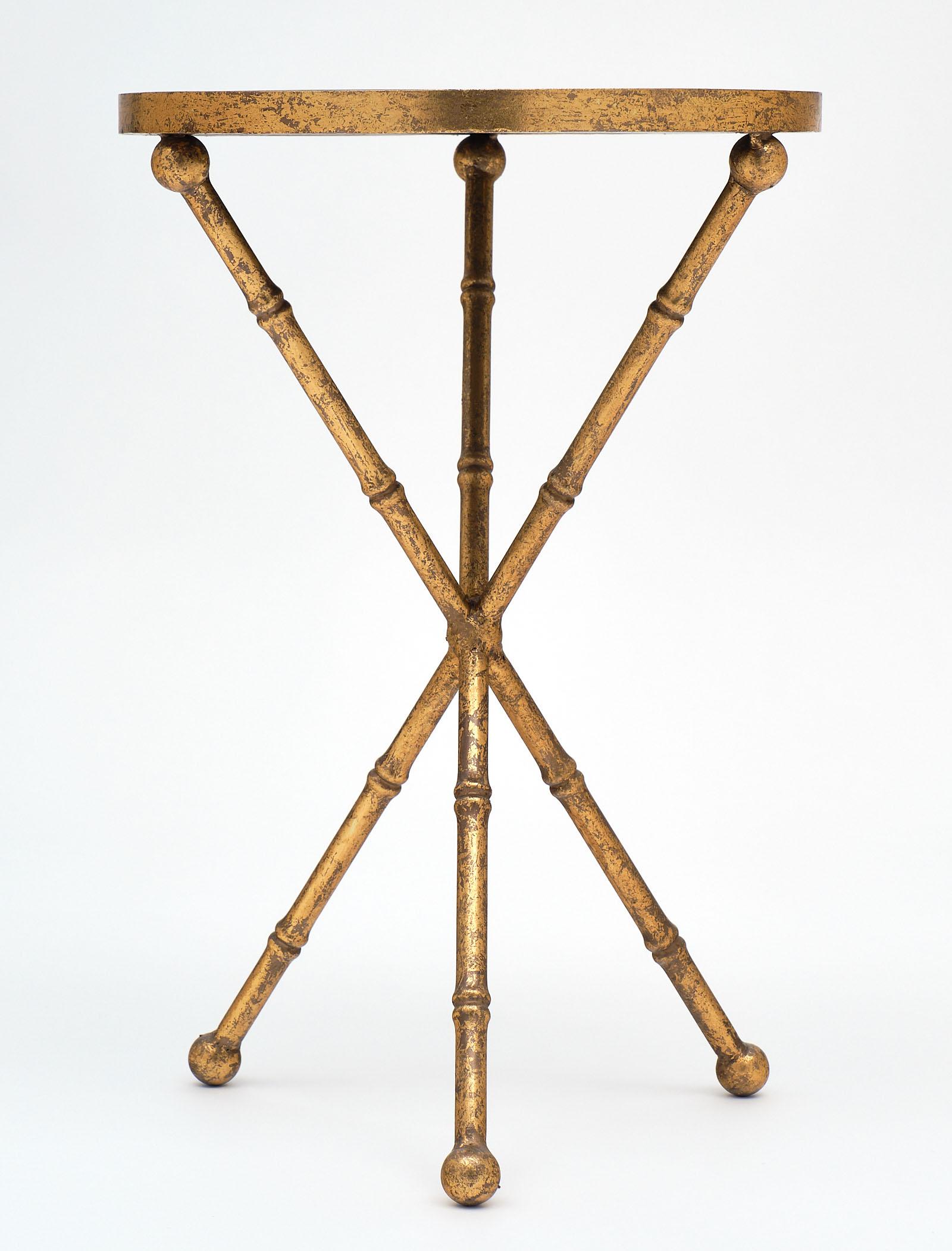 Brass Gold Bamboo Tripod Tables