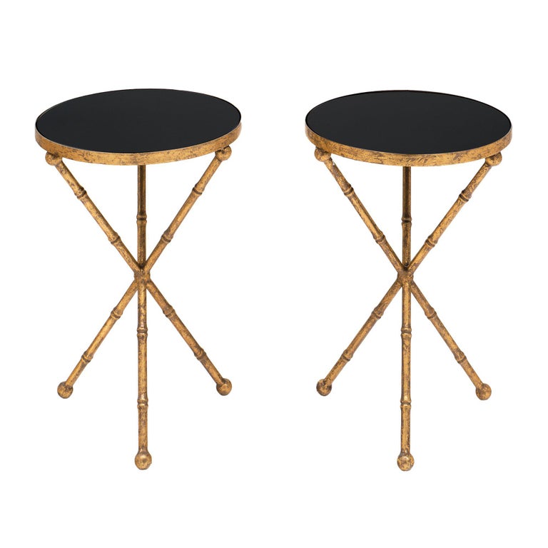 Gold Bamboo Tripod Tables at 1stDibs