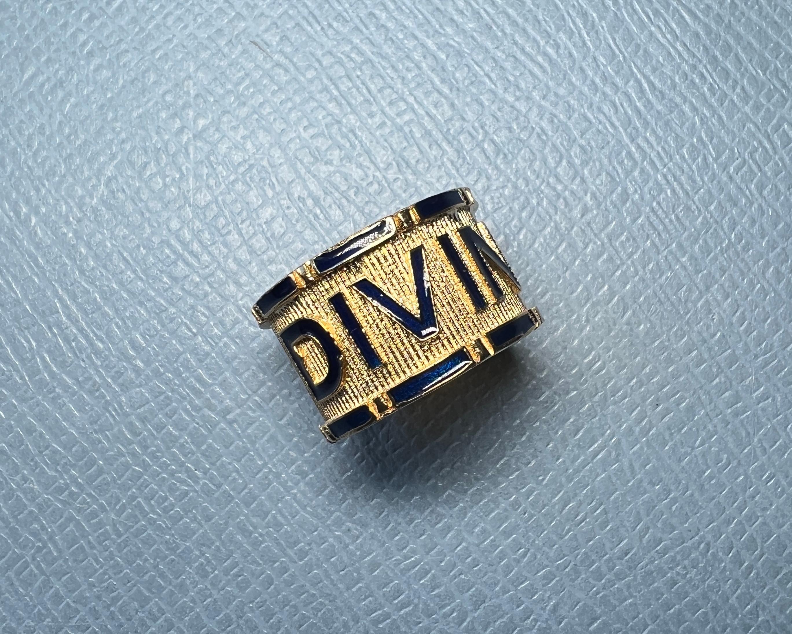 Goldband Ring Blau Emaille Göttlich im Angebot 3