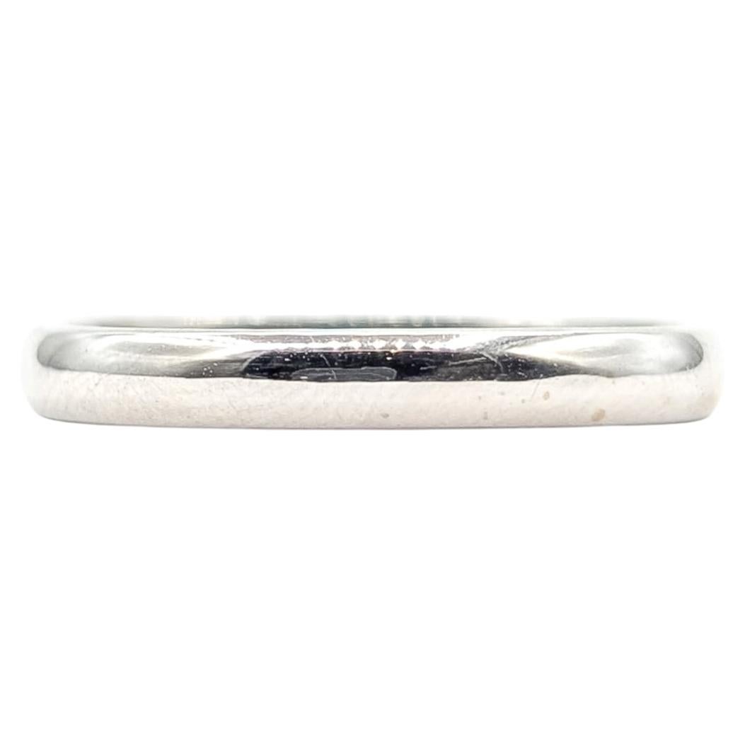 Goldband Ring aus 14k Weißgold im Angebot