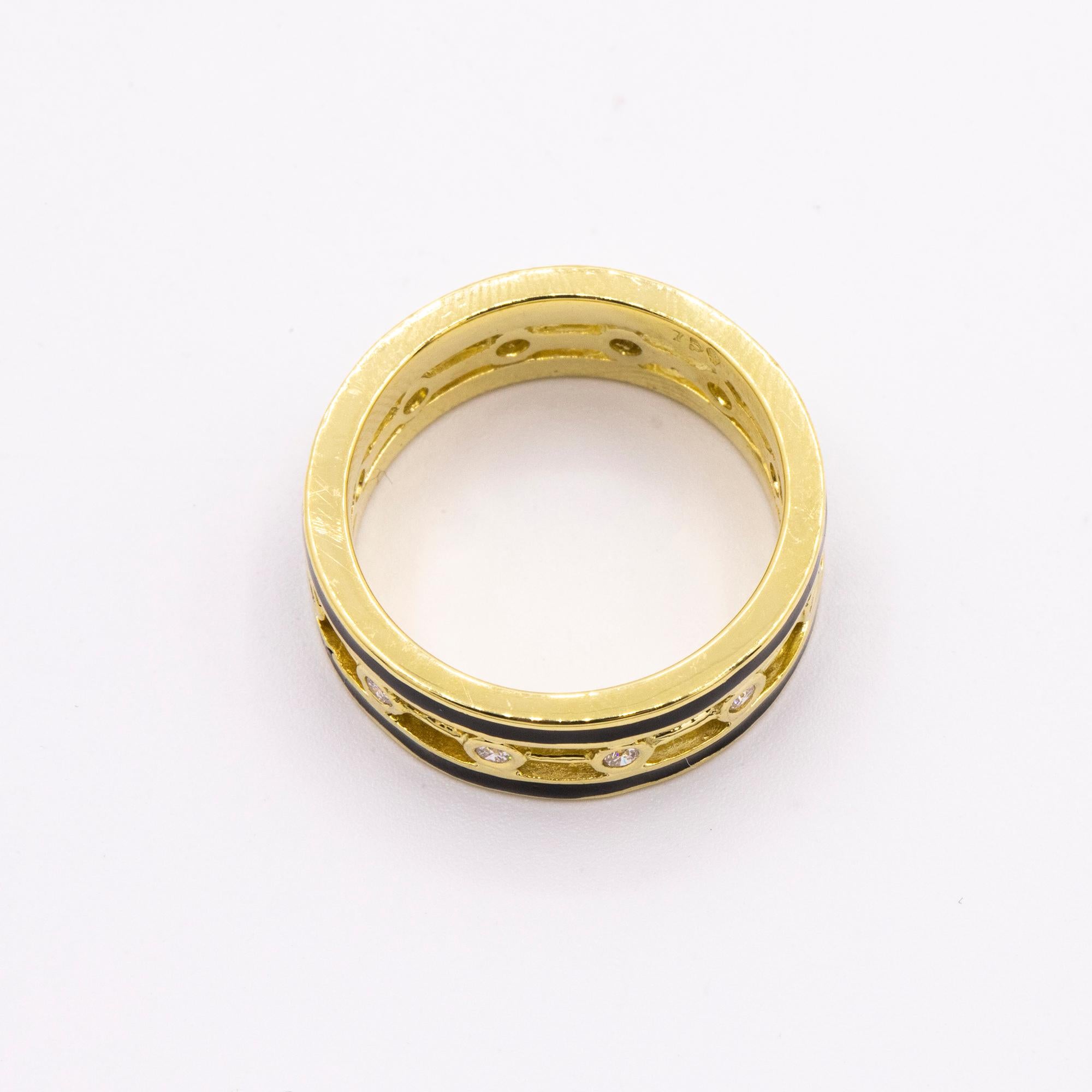 black wedding band with gold inlay