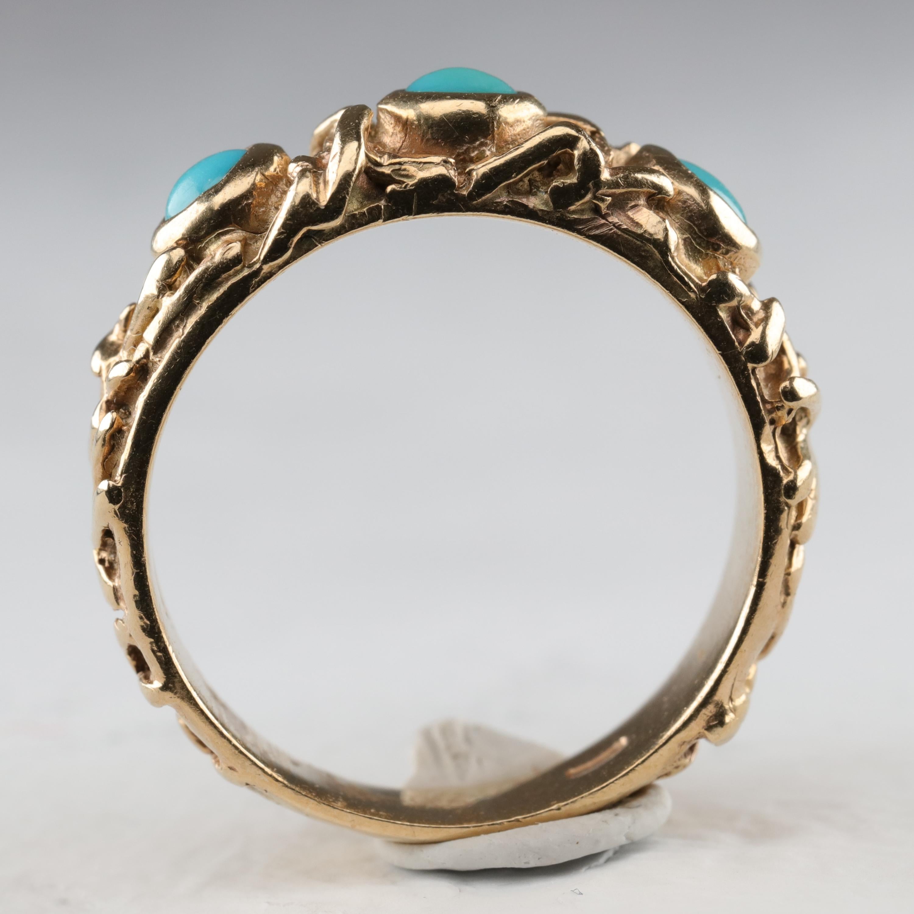 Gold Band with Persian Turquoise 4