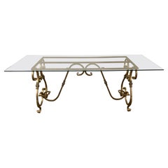 Antiqued Gold Finish Baroque Style Dining Table 