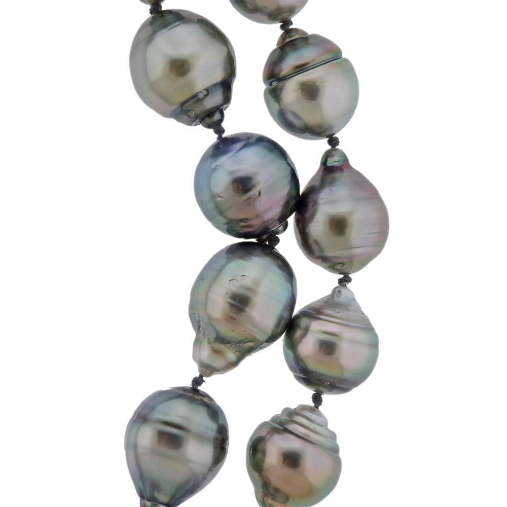 Collana barocca in oro con perle di Tahiti In condizioni ottime in vendita a New York, NY