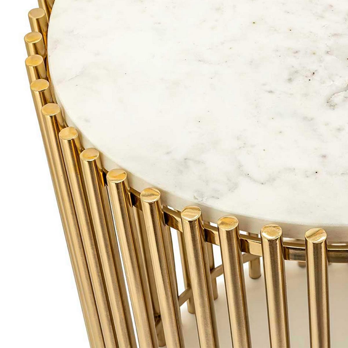 gold and white side tables