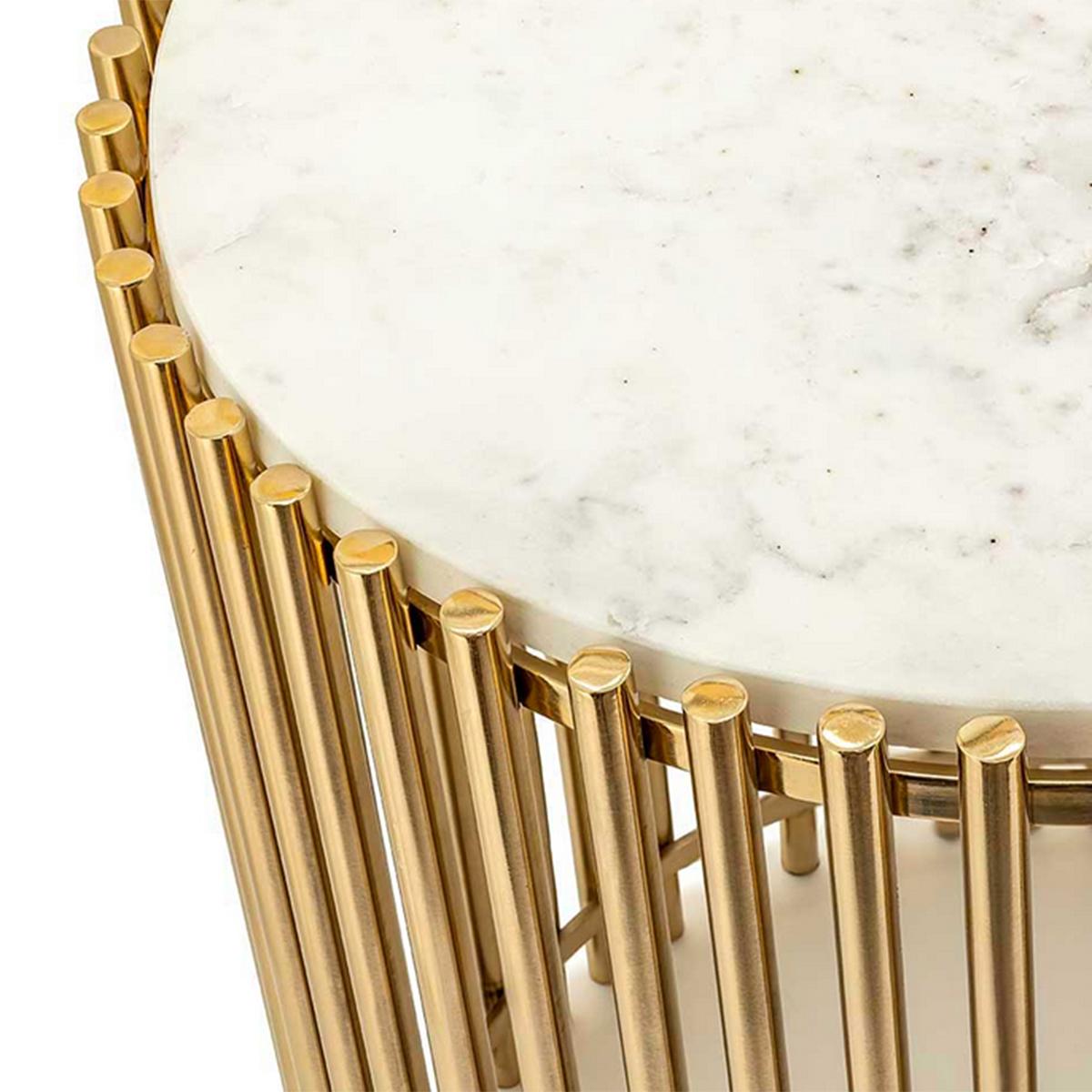 white and gold side table