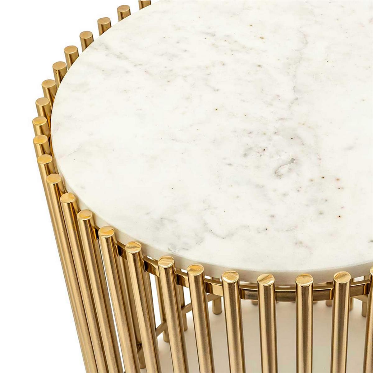 side table white and gold