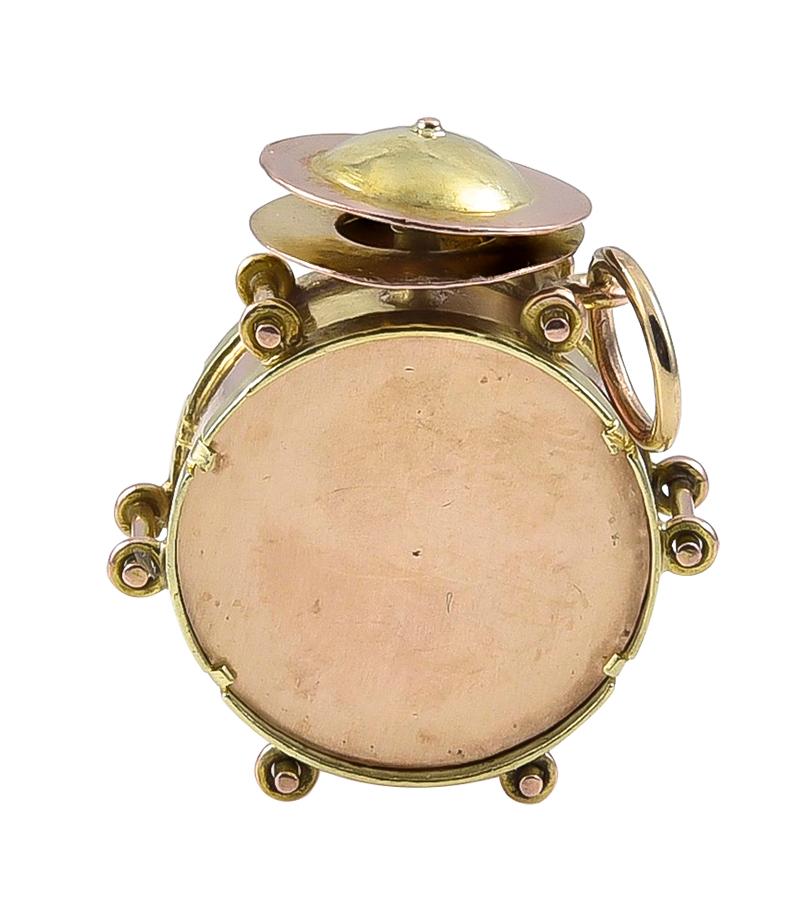 Women's or Men's Gold Base Drum Charm