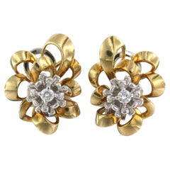 GOLD BAUER - Earrings set with diamonds 18k bicolour gold