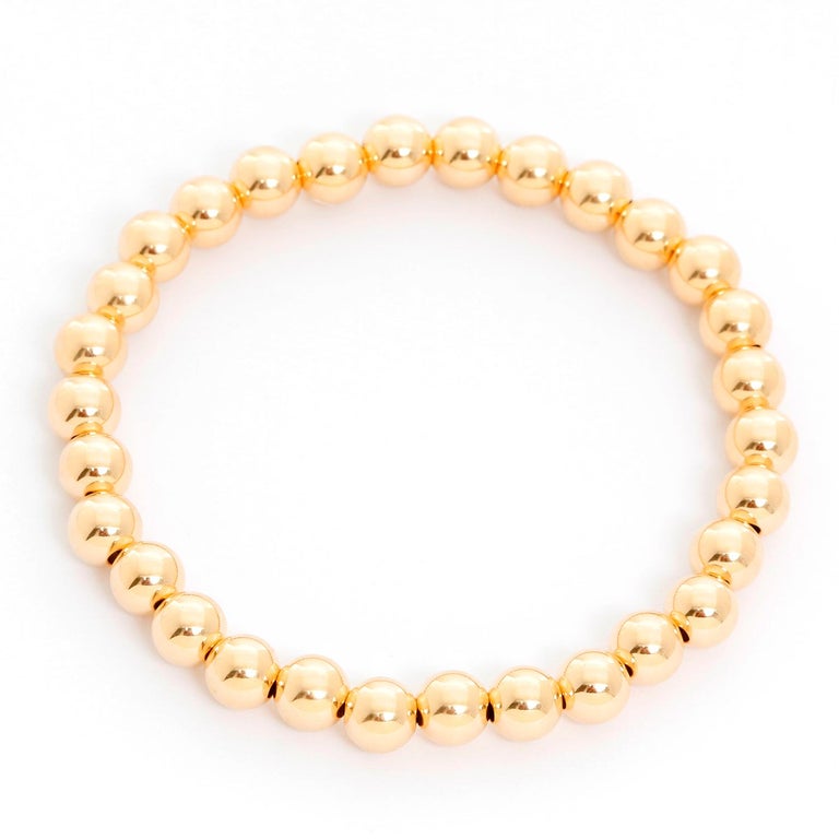Gold Bead Ball Stretch Bracelets at 1stDibs | gold ball stretch bracelet