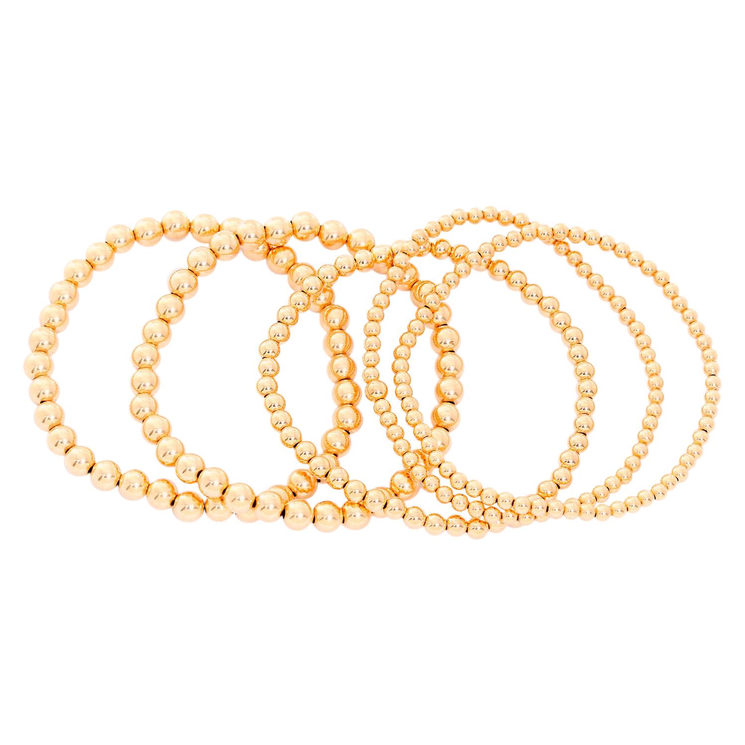 Gold Bead Ball Stretch Bracelets at 1stDibs gold ball stretch