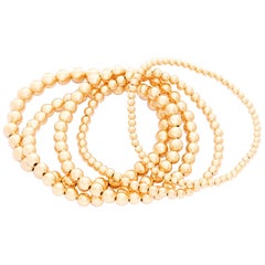 Gold Bead Ball Stretch Bracelets