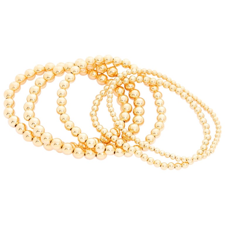Gold Bead Ball Stretch Bracelets at 1stDibs gold ball stretch bracelet
