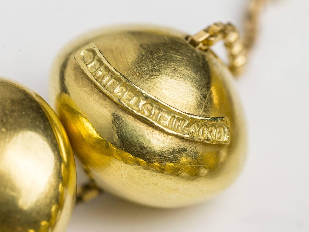 Women's or Men's Gold Bead Necklace by Kieselstein Cord
