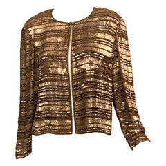 Gold Beaded and Soutache Braid Embroidered Black Silk Chiffon Jacket