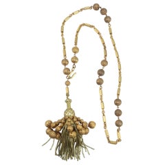 Gold Beaded Chain & Tassel Convertible Necklace Belt, 1960’s