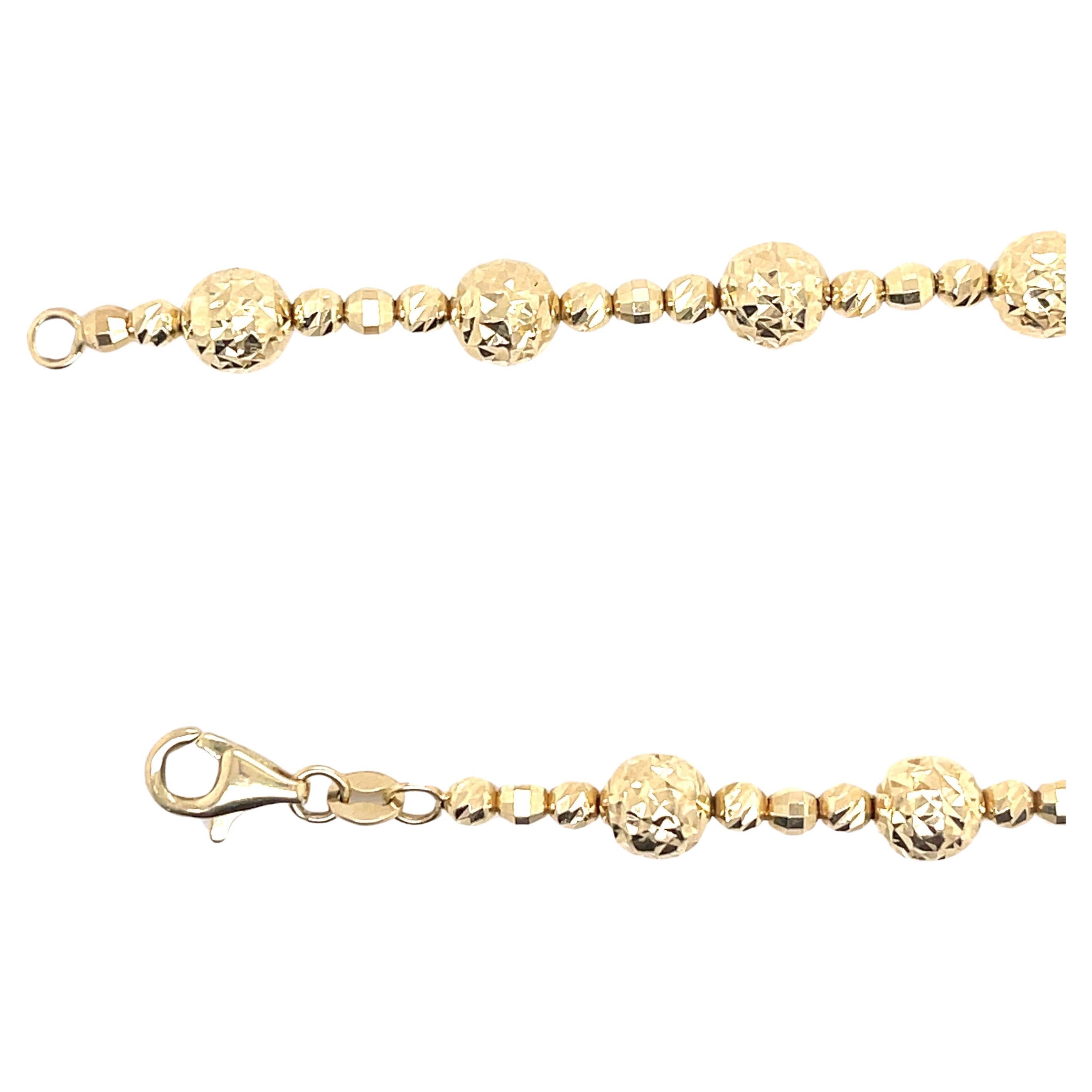 Halskette aus 14 Karat Gelbgold mit Perlen und Diamantschliff in Diamantschliff 13,2 Gramm (Zeitgenössisch) im Angebot