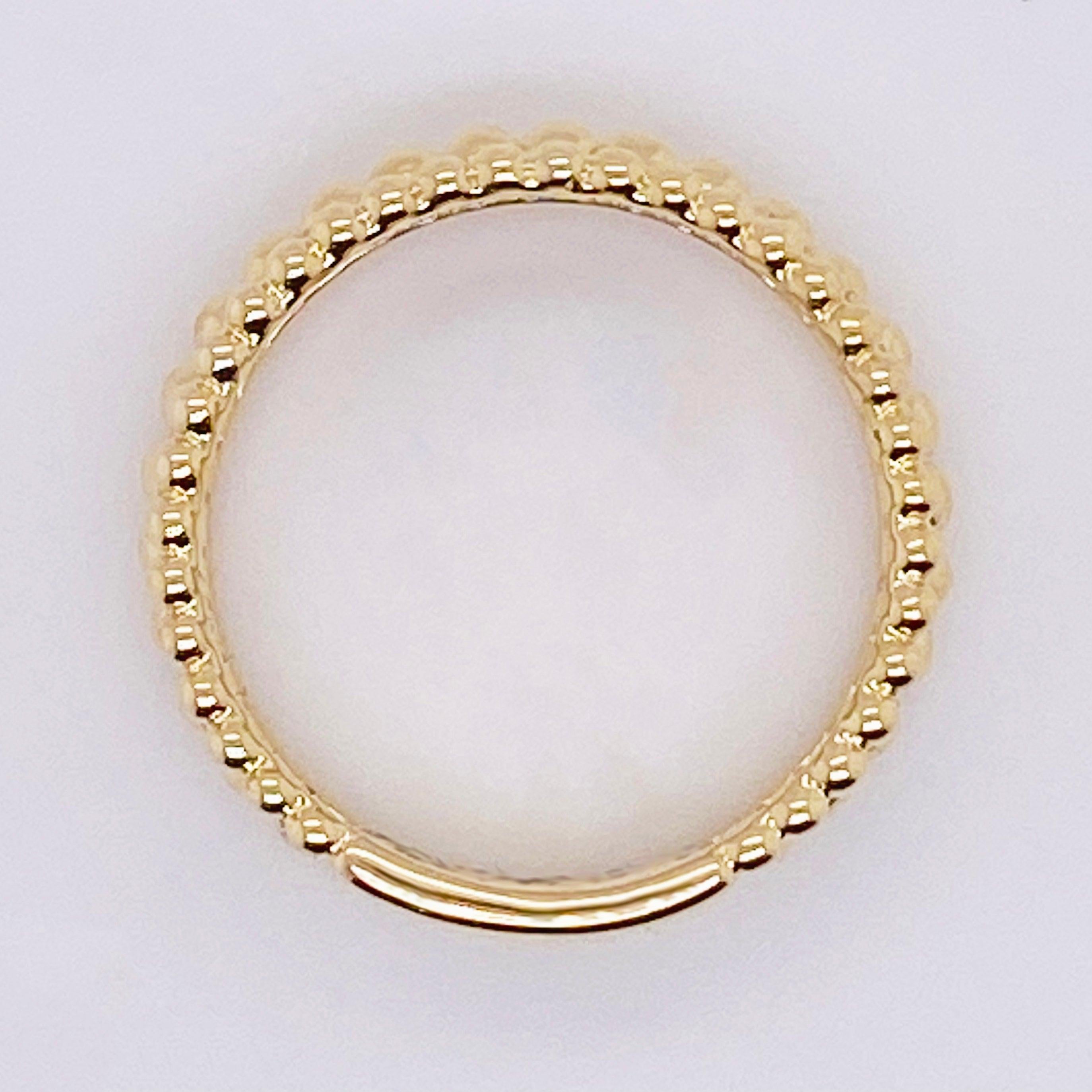 For Sale:  Gold Beaded Ring, 14 Karat Gold Three-Row Bead Band, Gabriel & Co LR51977Y4JJJ 6