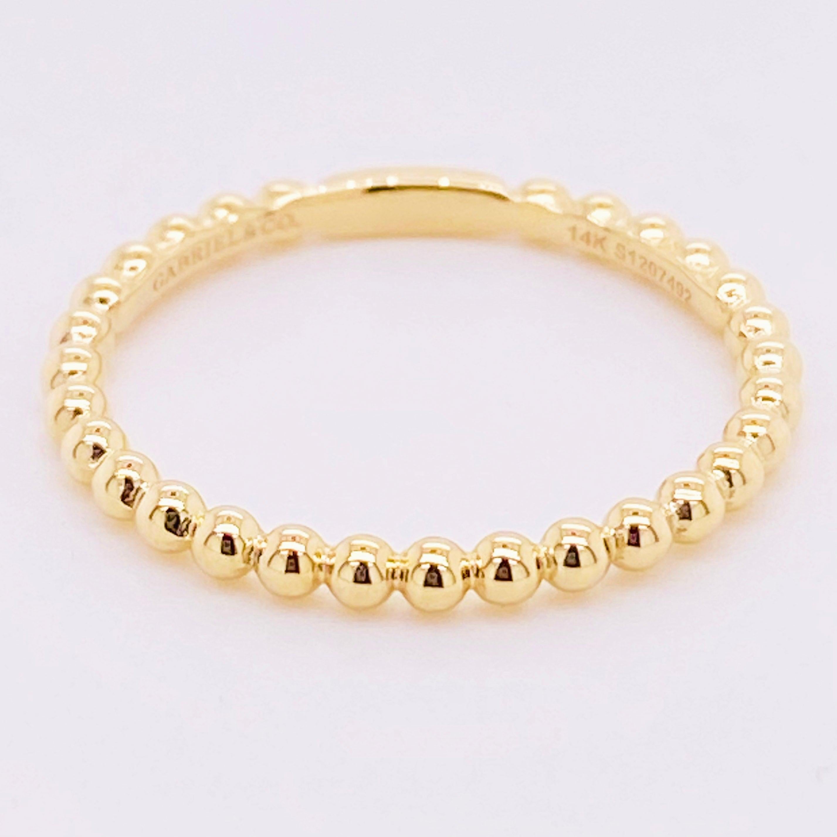 En vente :  Gabriel Co LR51172Y4JJJ Bague en perles d'or et or jaune 14 carats empilable 3