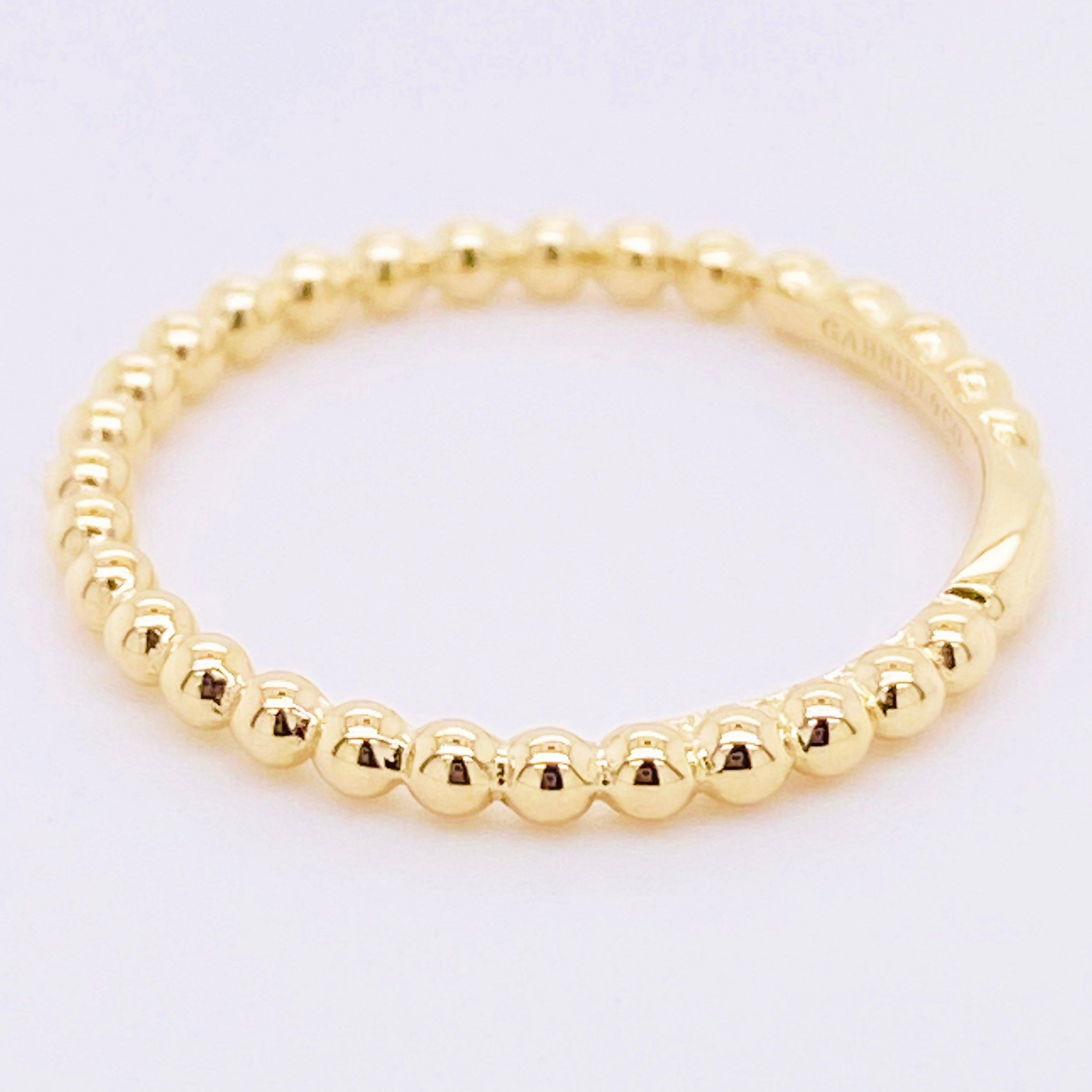 En vente :  Gabriel Co LR51172Y4JJJ Bague en perles d'or et or jaune 14 carats empilable 4