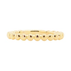 Goldperlenring, 14 Karat Gelbgold Perlenring, stapelbarer Ring, 2021 Echt