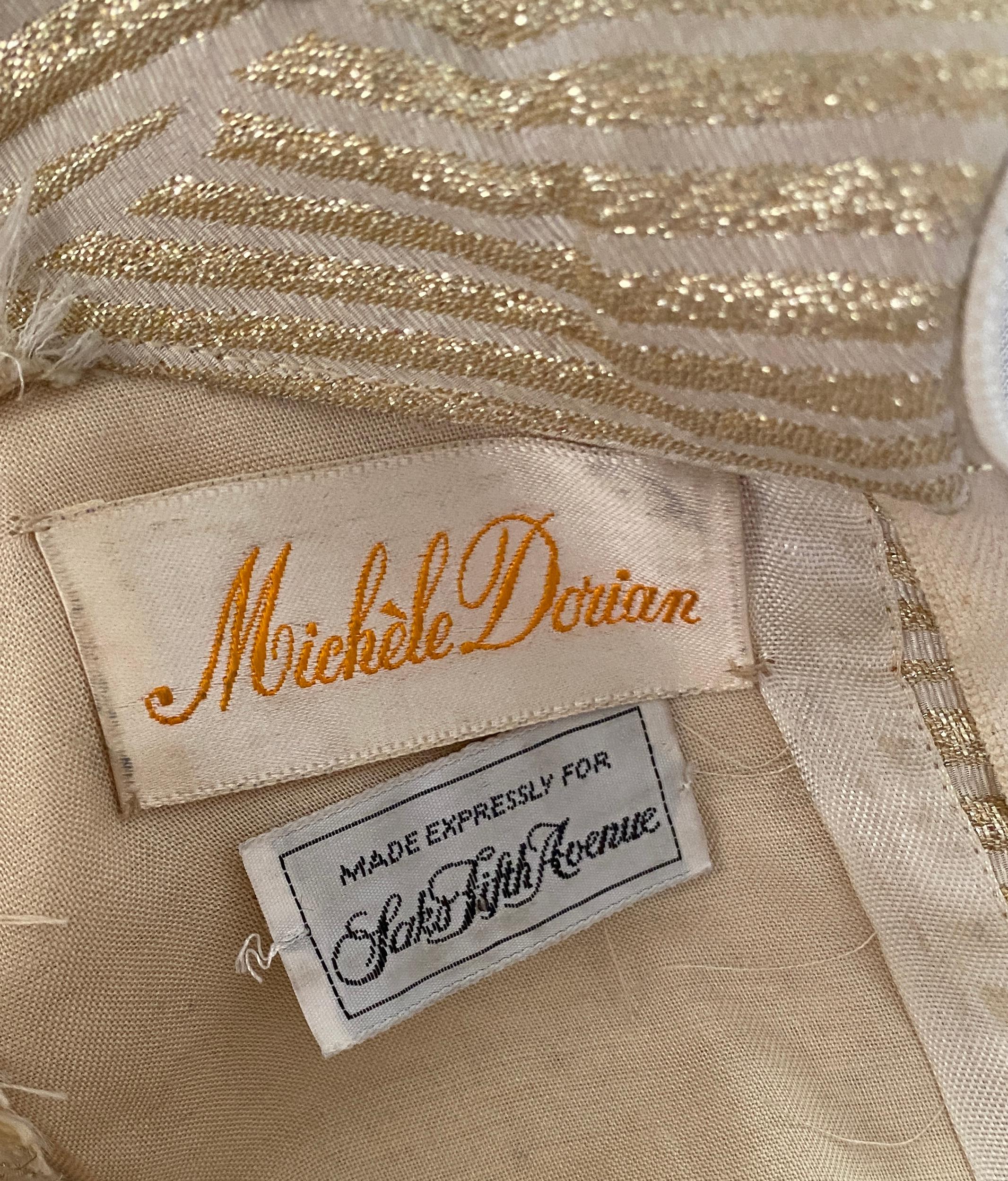 Robe chemisier vintage en perles dorées des années 1960 pour Saks Fifth Avenue 9
