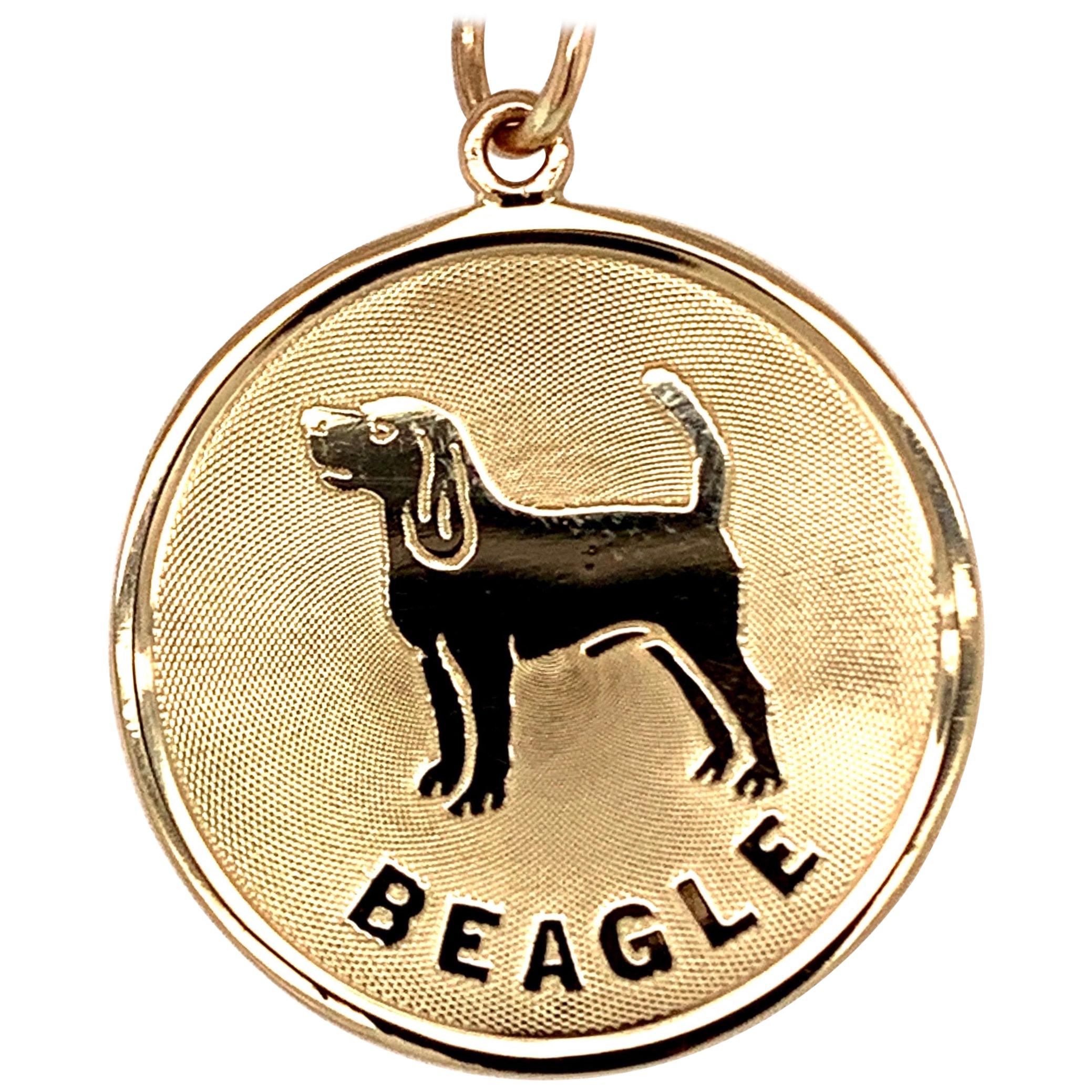 Gold Beagle Charm For Sale
