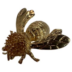 Gold Bienenbrosche 14KT Gelbgold Wasp