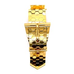 Gold Belt Buckle Wrist Watch