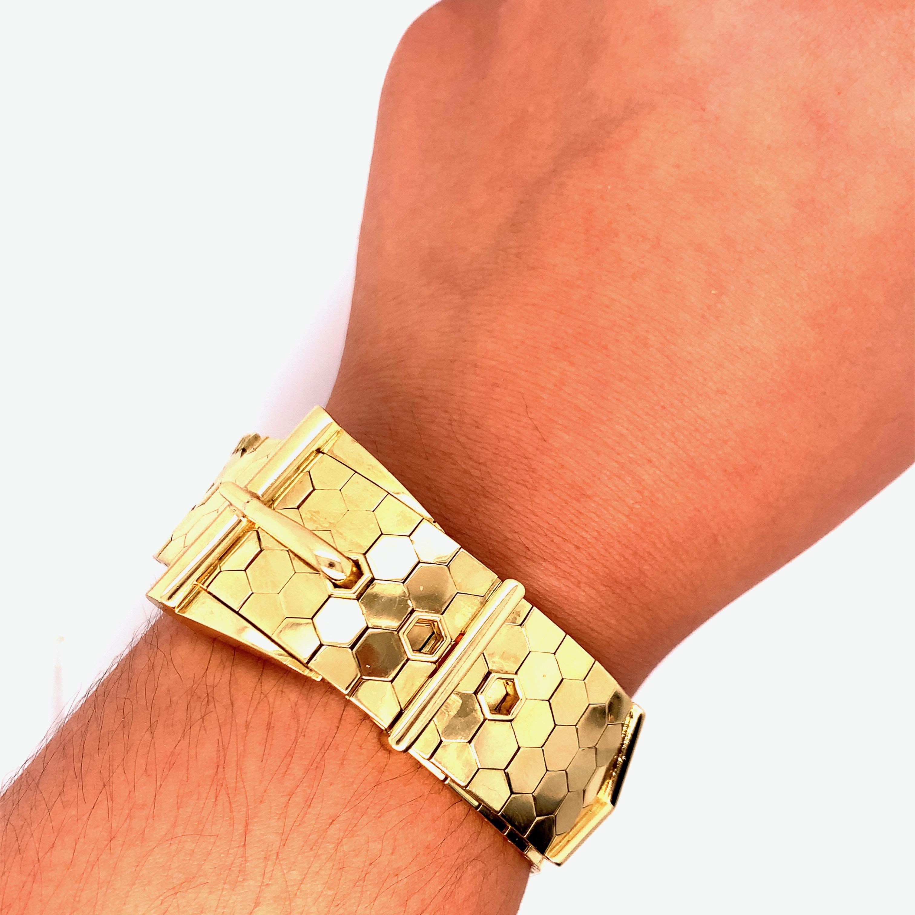 Gold Belt Buckle Wrist Watch For Sale 1