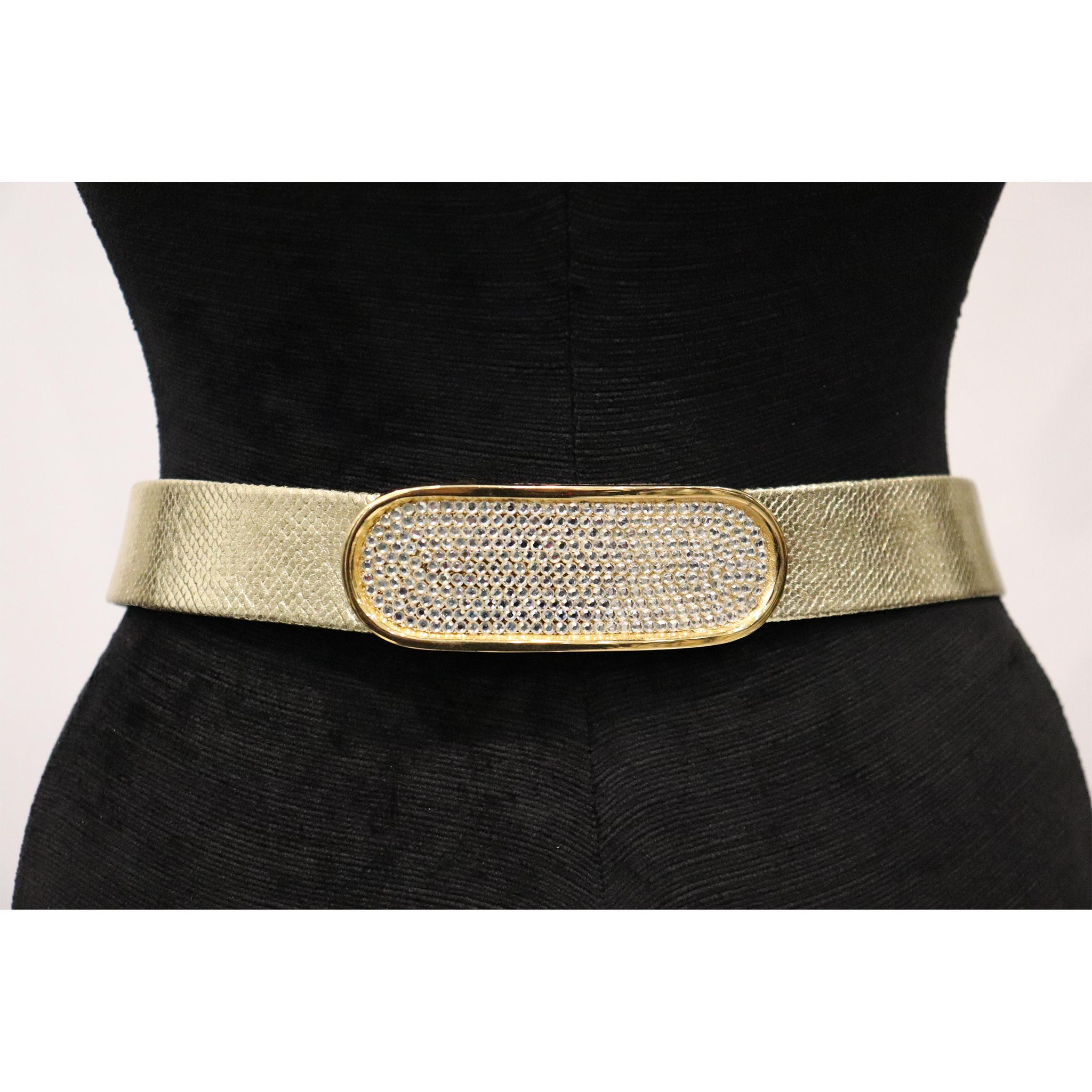 rhinestone gold belt