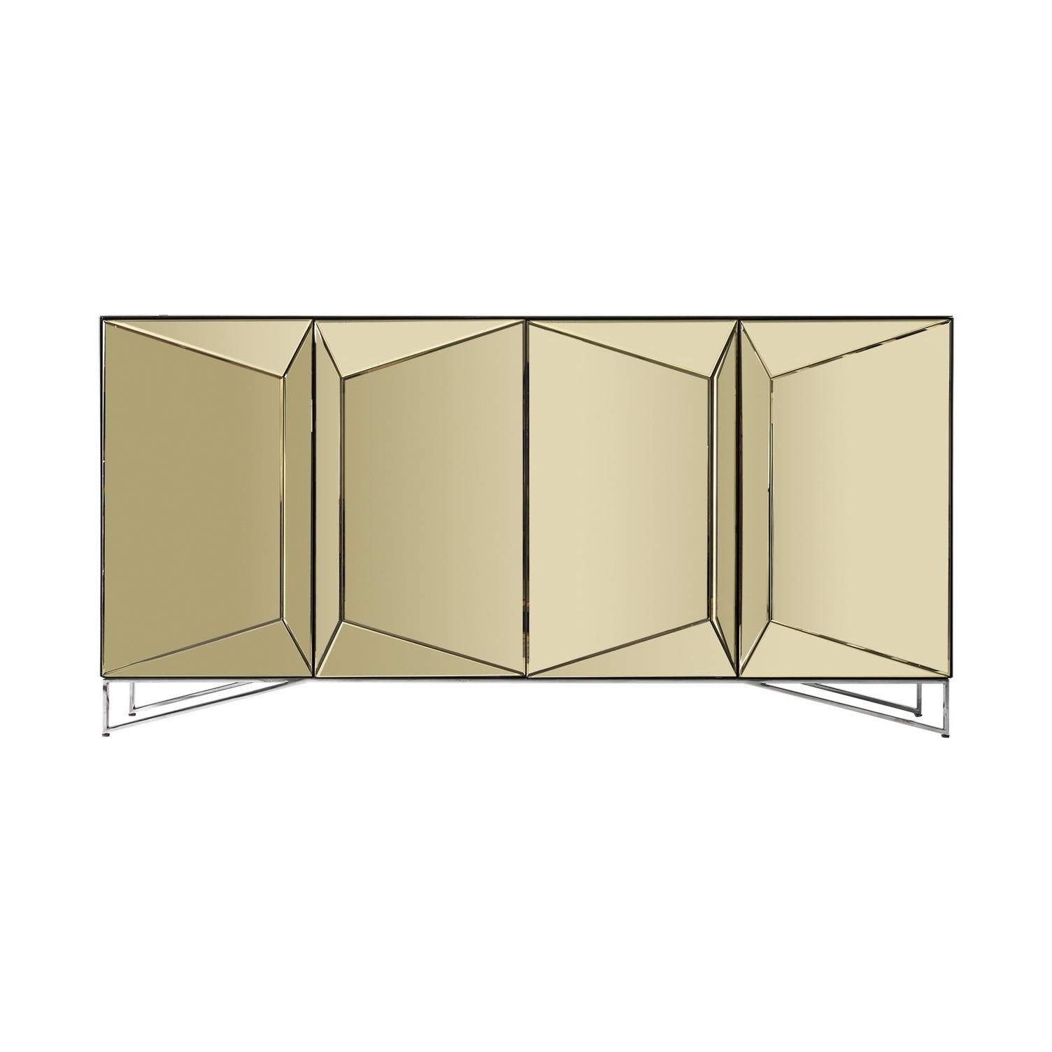 gold glass sideboard
