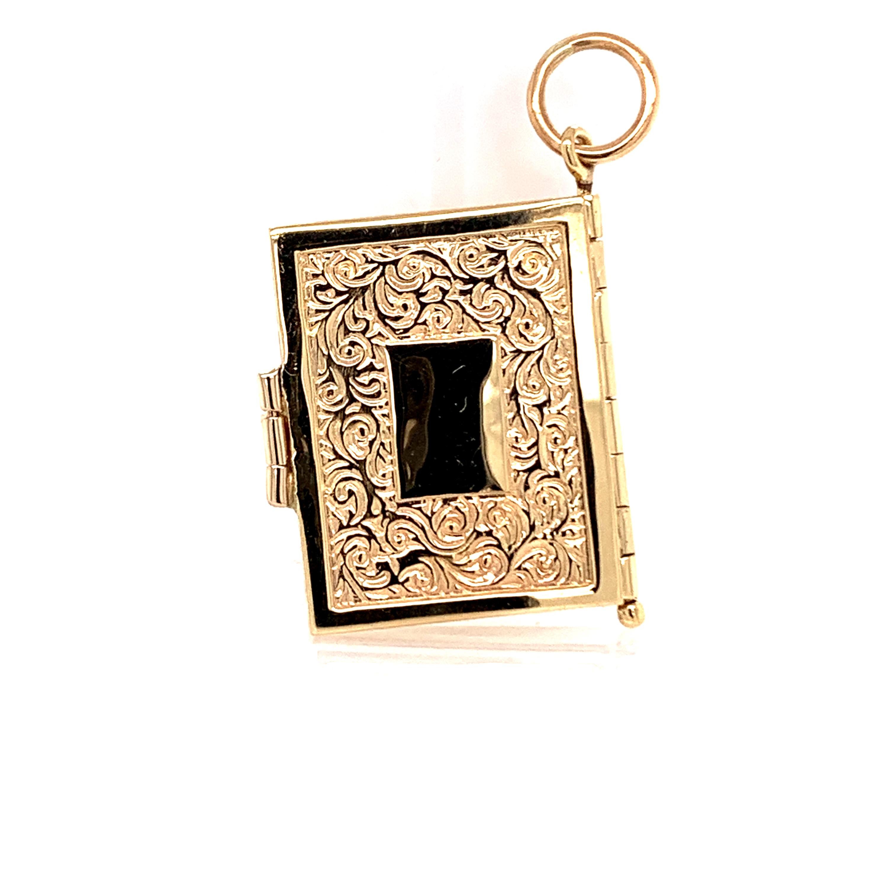 Gold Bible Charm with Verses 1