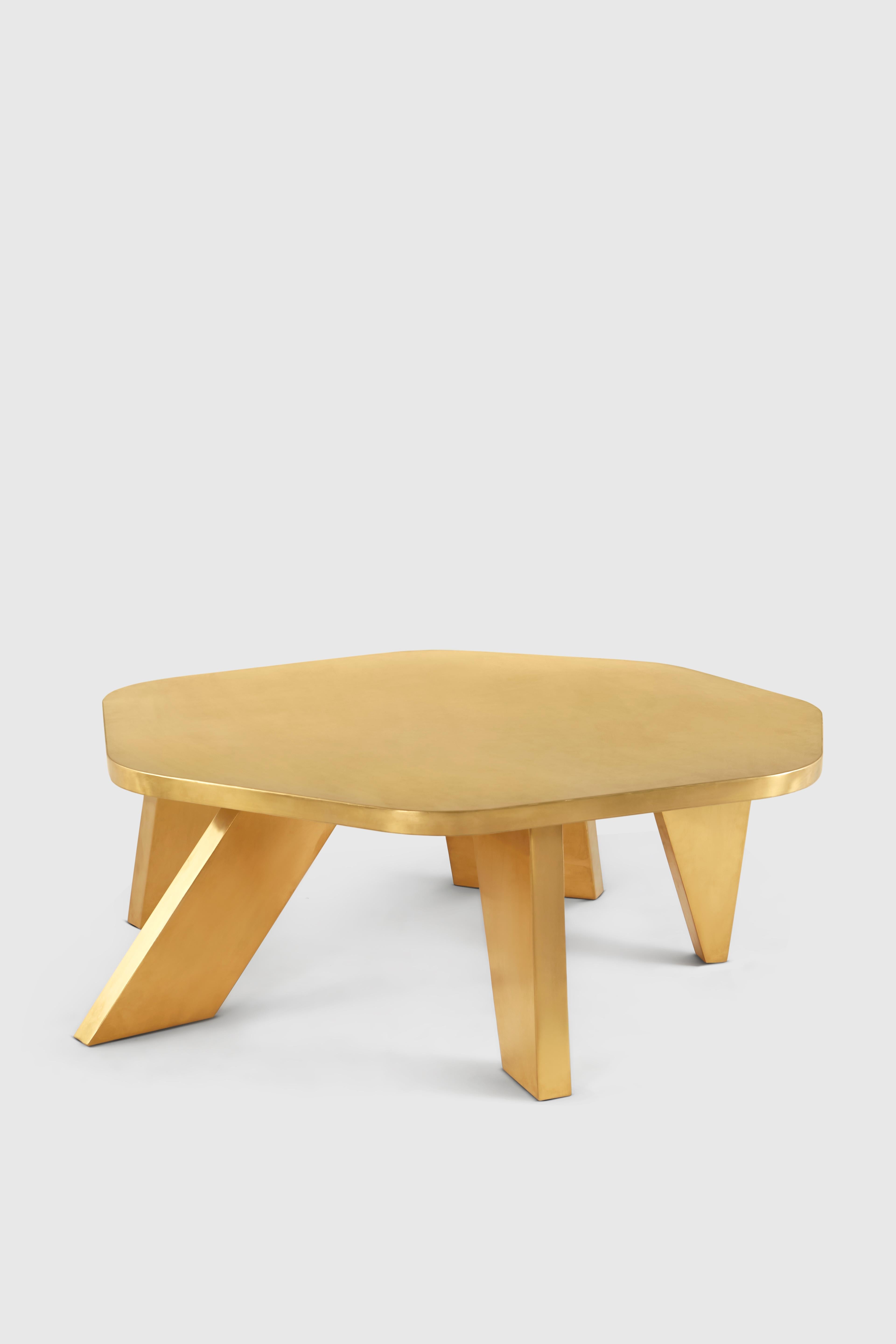 Modern Gold Big Center Table by Hatsu For Sale