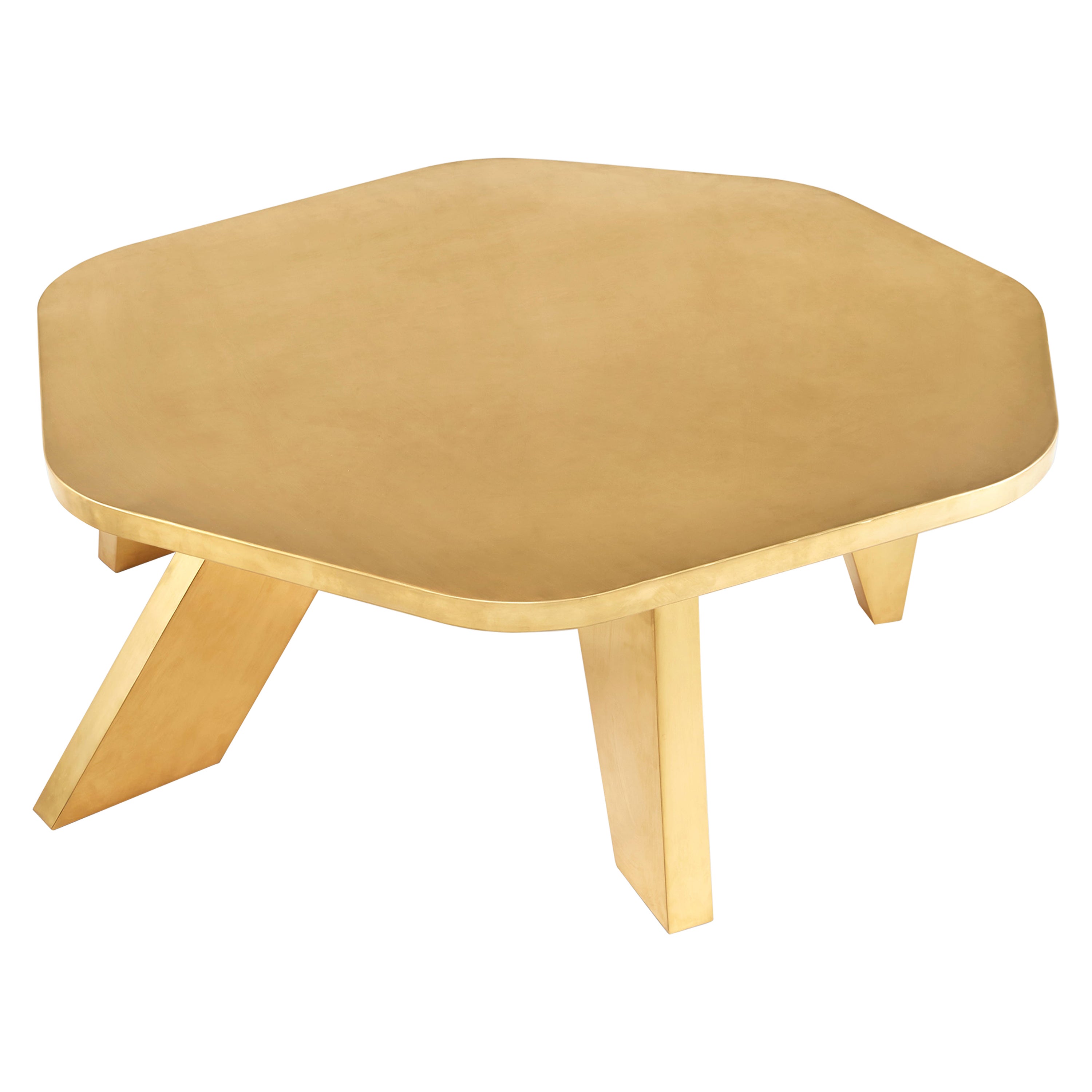 Gold Big Center Table by Hatsu For Sale