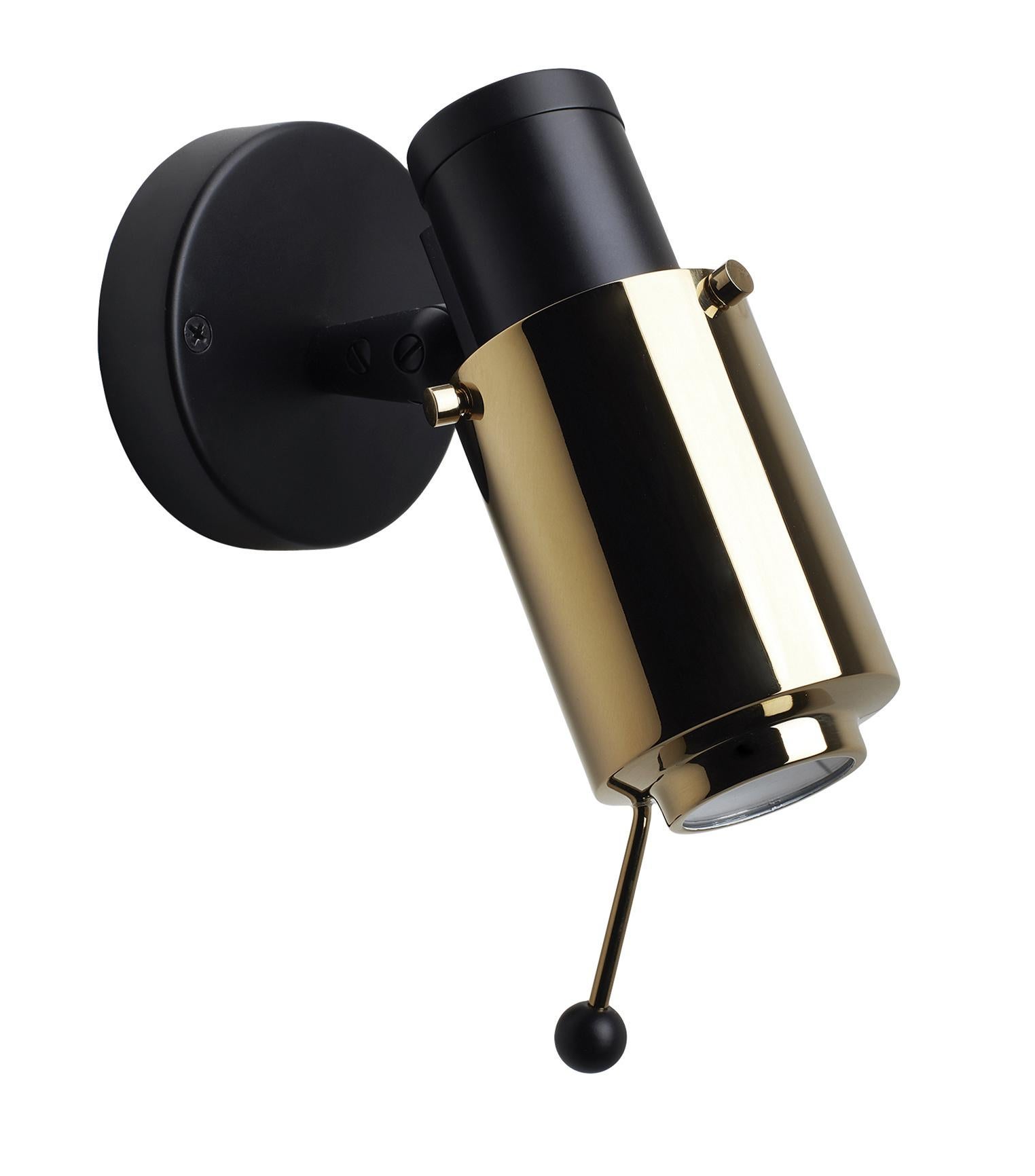 Post-Modern Gold Biny Spot Wall Lamp by Jacques Biny For Sale