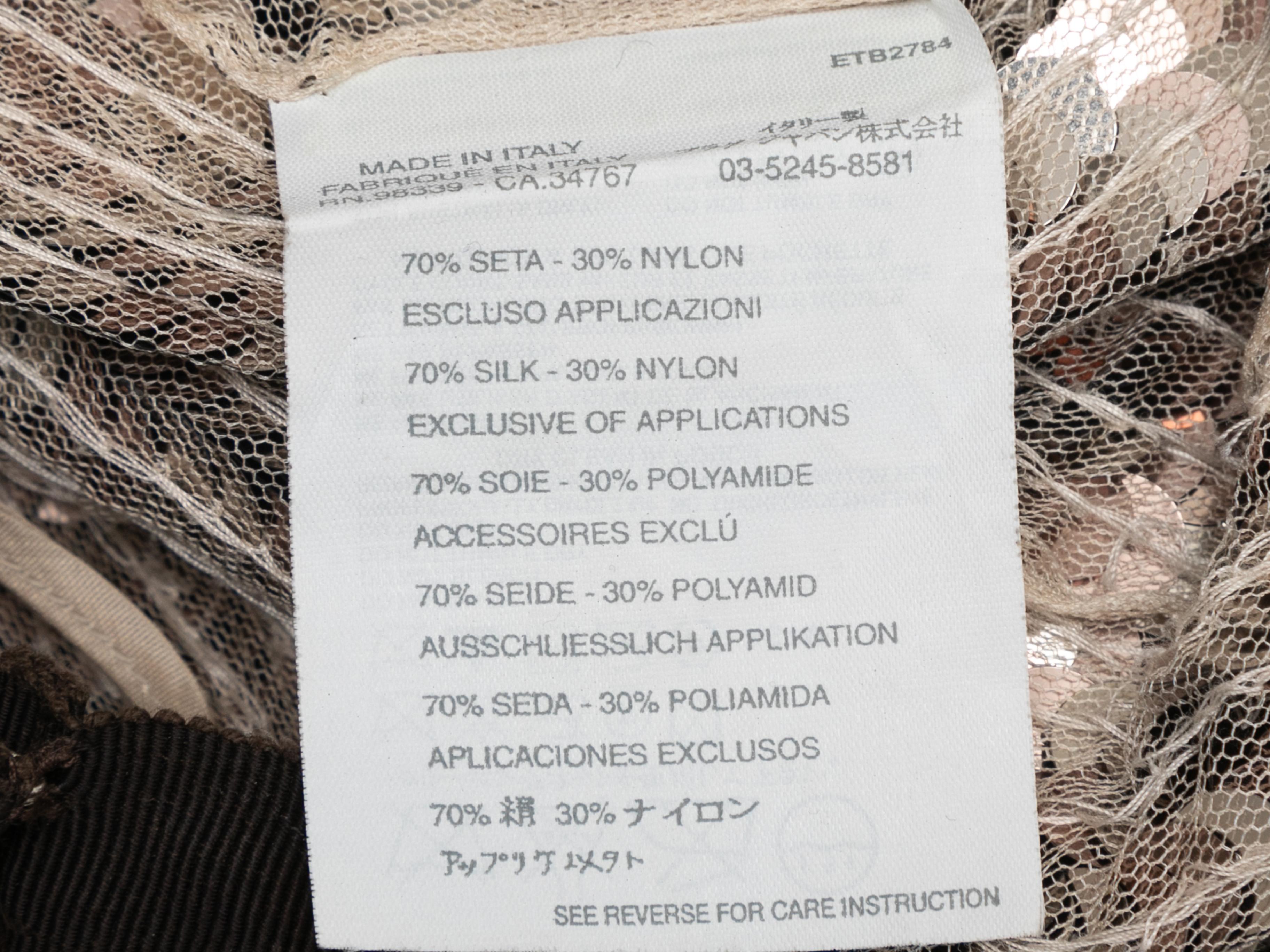 Gold & Black Prada Sequined Silk Knee-Length Skirt Size IT 40 For Sale 1