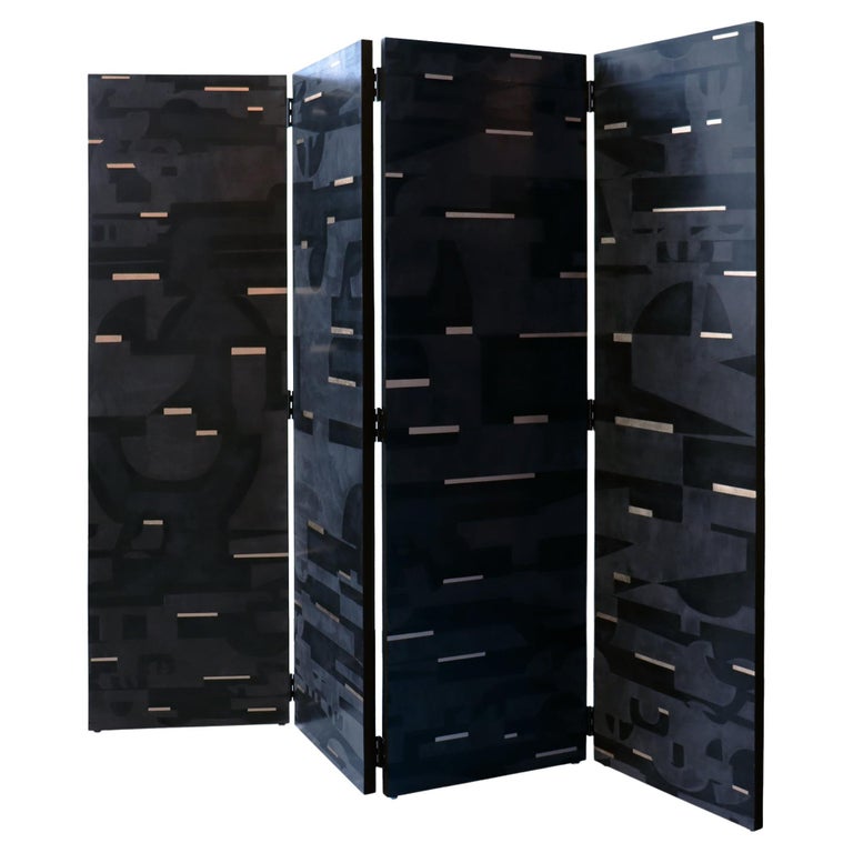 Gold / Black Room Divider For Sale at 1stDibs