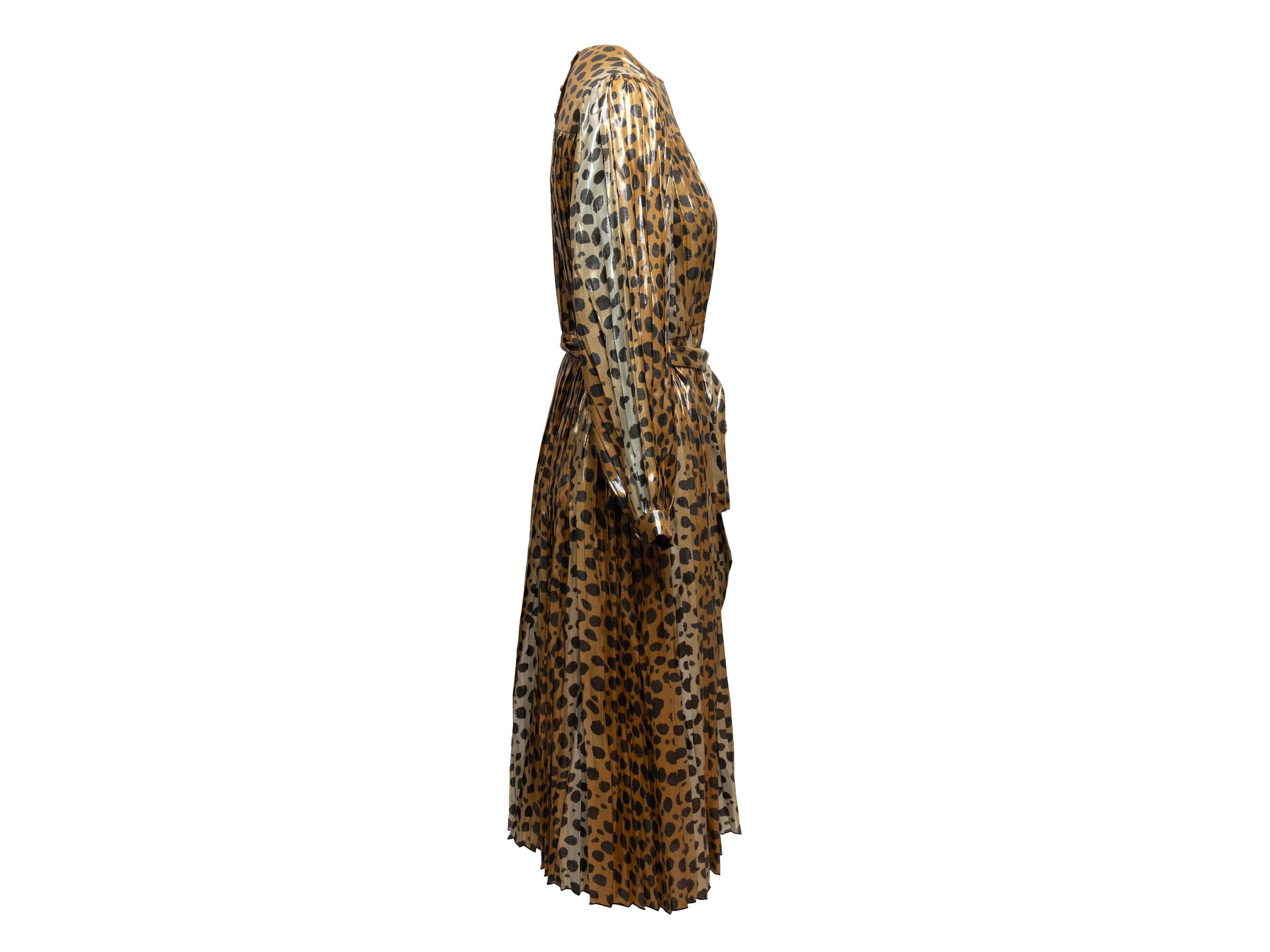Gold & Black Runway Marc Jacobs Silk Cheetah Print Dress Size US 2 In New Condition For Sale In New York, NY