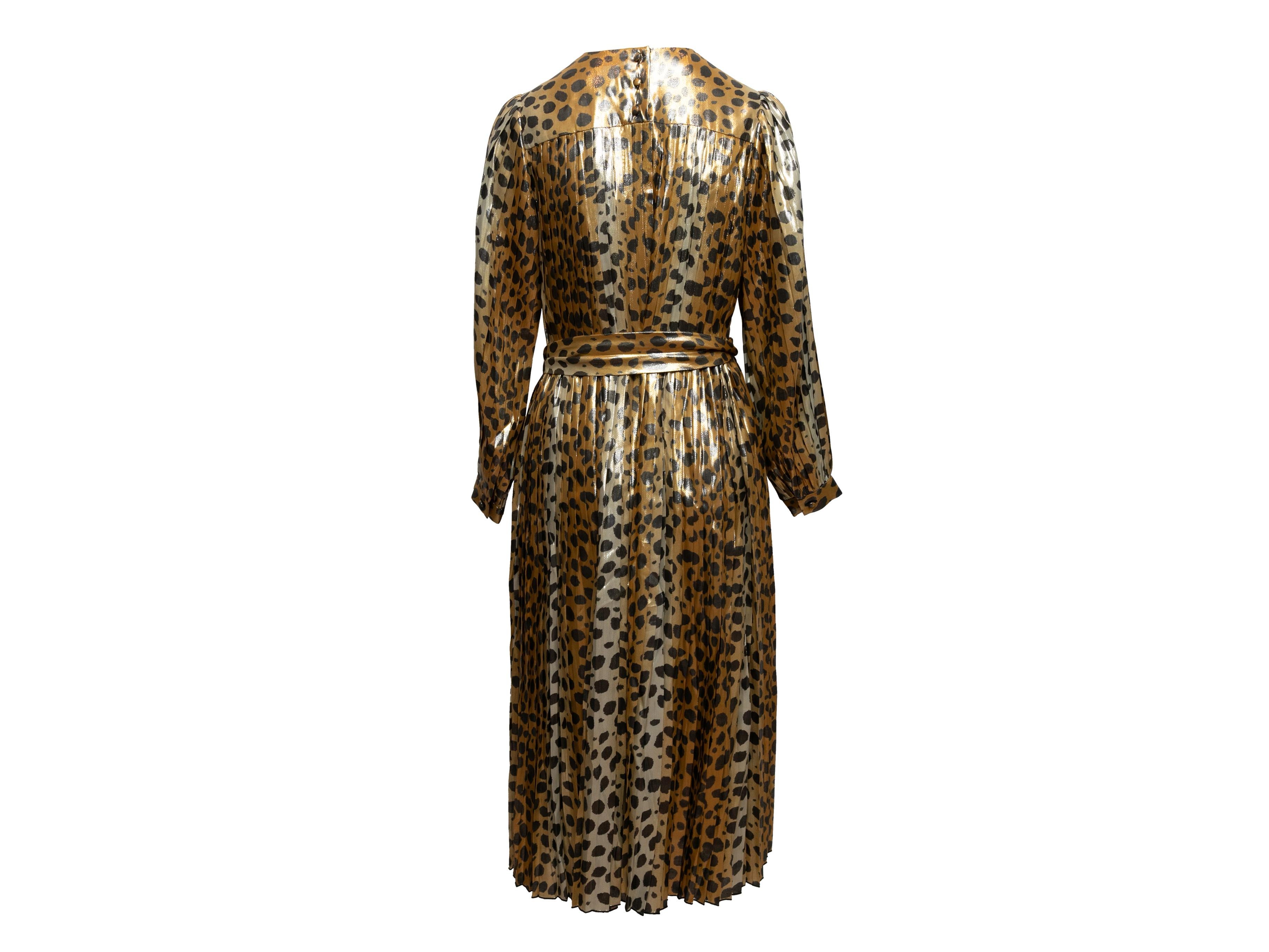 Women's Gold & Black Runway Marc Jacobs Silk Cheetah Print Dress Size US 2 For Sale