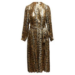 Abito in seta con stampa ghepardo Marc Jacobs, oro e nero, taglia US 2