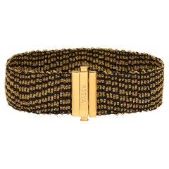 Gold & Black Silk Weaved Gatsby Cuff