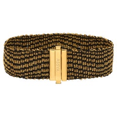 Gold & Black Silk Weaved Gatsby Cuff